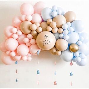 NEW Gender Reveal Pastel Pink & Blue Balloons 76 Pcs 5” 10” 12” 18” DIY Balloon